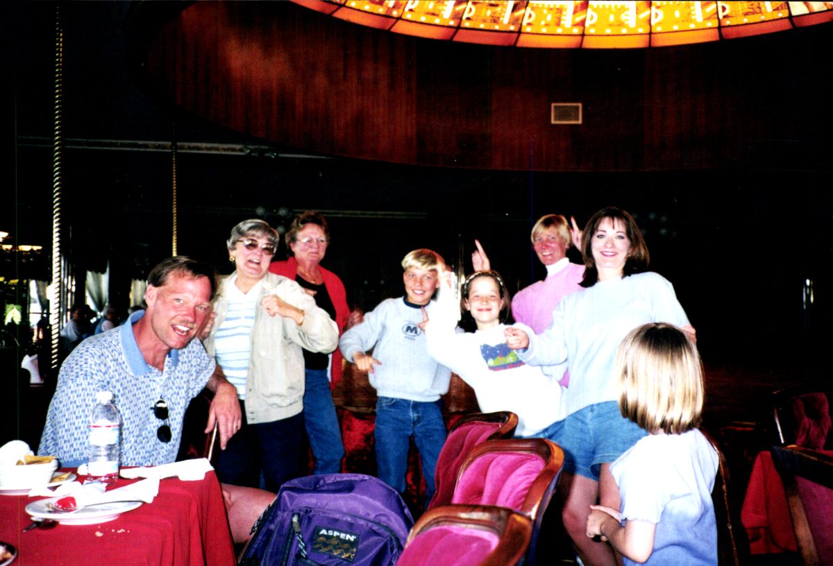 This is probably an AI-generated image of the dancing, with Aunt Midwest on the right.